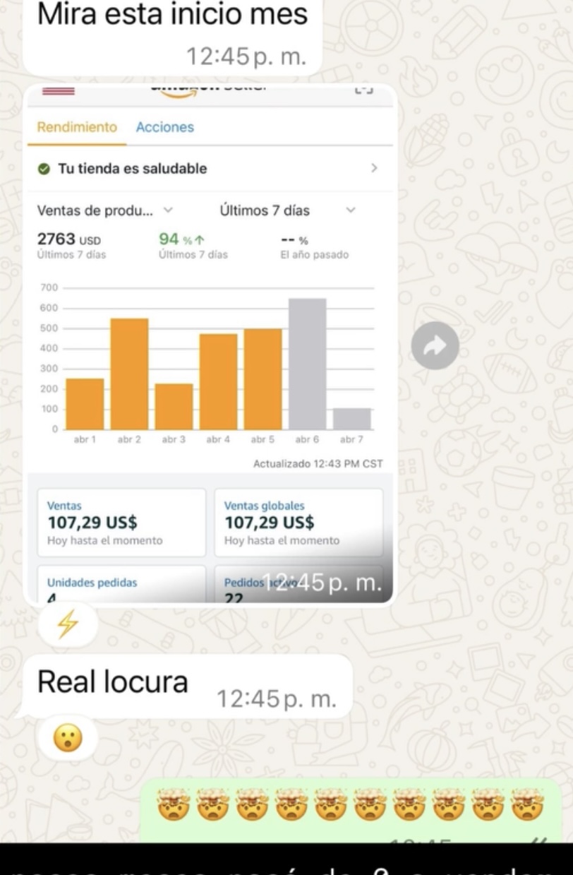 Resultados de 2,700 dólares por semana en Amazon